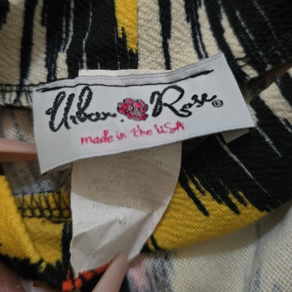 Urban Rose Ladies Yellow, Red, White and Black Chevron Peplum Dress Sz M - Picture 2 of 3